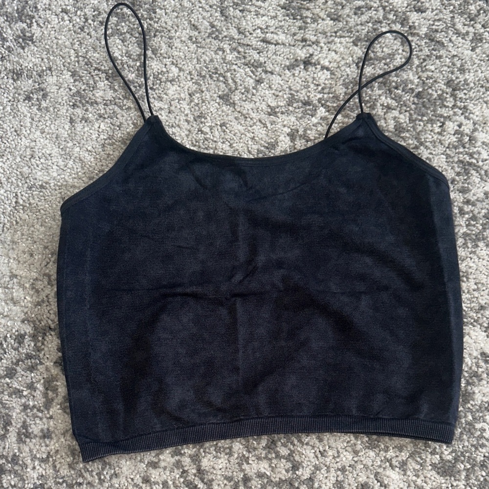 Gray distressed Women’s Cropped Camisole Top One Size